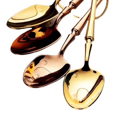 China China Thickened Long Handle Spoon Brass Red Copper Tableware for sale