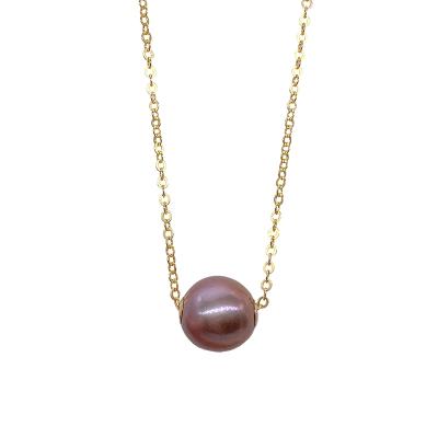 China Purple 14k Gold Bead Minority Necklace for sale