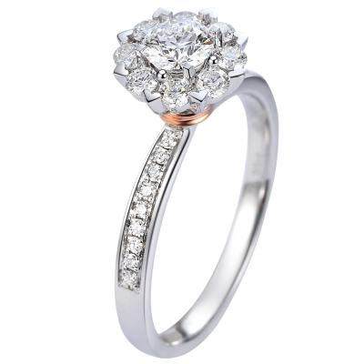 China Personality Fashion Two Tone Sterling Silver Ring Ladies Diamond Ring for sale