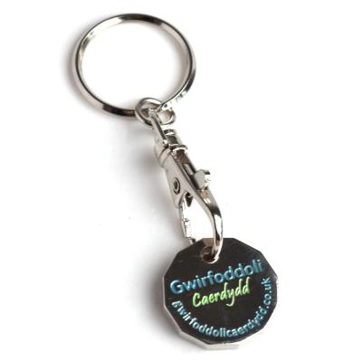 China Promotional Soft Enamel Synthetic Enamel Key Chain Supper Market Discount Coin Advertising Hard Enamel Keychain for sale