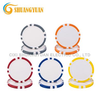 China Custom ABS 11.5g 8-Stripe Plastic Empty Poker Chip For Custom Printing for sale