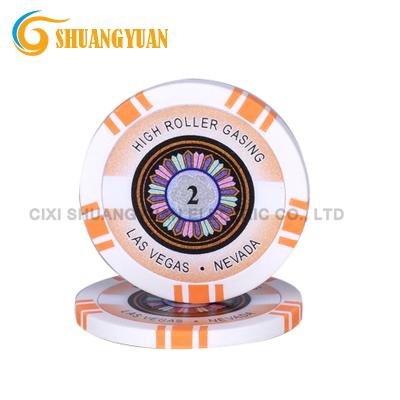 China Poker Chip With Custom ABS 11.5g 5-Spot High Roller Casino Sticker for sale