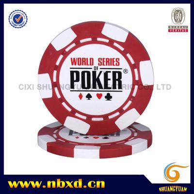 China ABS 11.5g 6-Spot Series Logo Printed Poker Poker Chip With World for sale