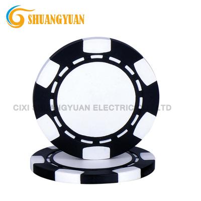 China 11.5g ABS 6-Spot Printable Empty Poker Chip For Custom Logo for sale