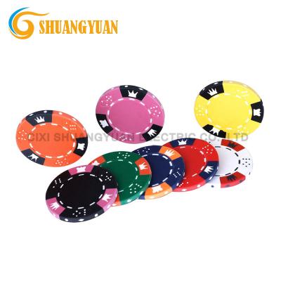 China 14g 3-Tone Clay Crown Dies Clay Poker Chip For Custom Printing for sale