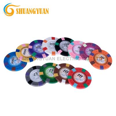 China Clay 9.5g 3-Color Clay Horseshoe Design Poker Chip Pure for sale