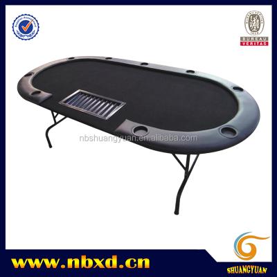 China 84 inch 9person poker table with foldable iron leg SY-T16 for sale