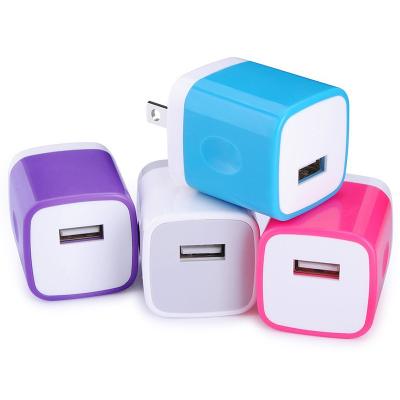 China USB 2.0 5W USA Wall Chargers Portable Simple Cute Smart Universal Cell Phone EU 1A Single Mobile Laptop Charger Adapter for sale