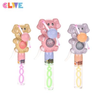 China Light Up With Elephant Design Good Quality ABS Plastic Bubble Stick Luminous Animal Surprise Gift For Kids Light Up Elephant Hand Fan Bubble Wand for sale