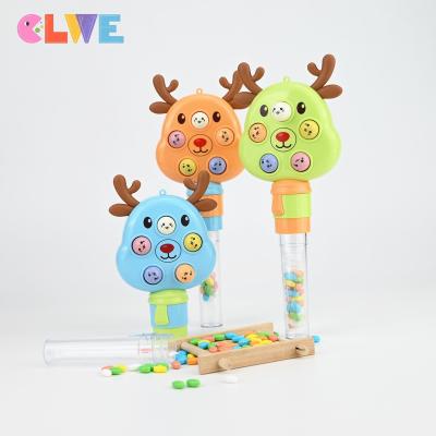 China Cartoon Toys Good Quality ABS Novelty Macarone Color Reindeer Head Gopher Toy Candy Surprise Fight Christmas Gift For Kids Candy Toy for sale