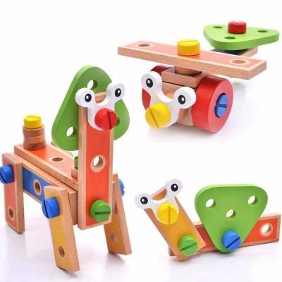 China Nut 45pcs Educational Wooden Children's Practical Intelligence Toy Children's Combination Eco-friendly Dismountable Screw Material Children's Toy for sale