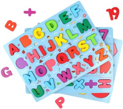 China DIY TOY Hot Sale Wooden Alphabet Learning ABC Blocks Educational Study Board Peg Letters Puzzle Colorful Wooden Jigsaw Jigsaw Toys for sale