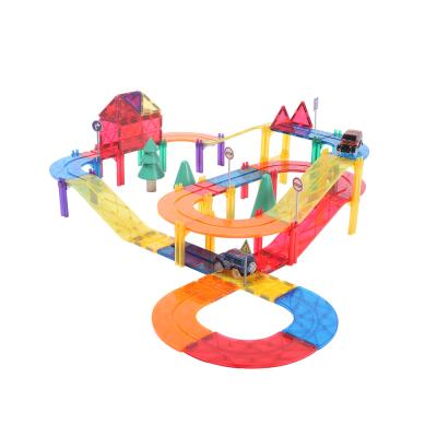 China Training Practice and Logic Ability o ASTM,EN71,CPSC,CE 76pcs BPA Free Magnetic Car Toy Race Track Toys Preschool Educational Toy Set for sale