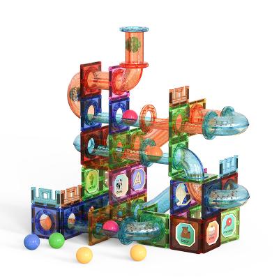 China Racing Logic Magnetic Tiles Marble Ability O Building Block and Practice Training for Kids 3D STEM Toy with Light Color Blocks Educational Toys for Children for sale