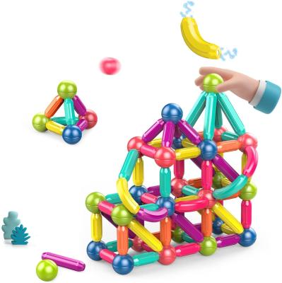 China Training Practice and Safest Colorful Stick and Ability o 3D Logic Magnet Rods Educational Toy Set Kids Creative Flexible Magnetic Sticks and Balls Building Blocks for sale