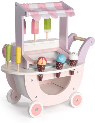 China Toy Kitchen Play Set 2-6 Years Old Children's Room Simulation Ice Cream Truck Girl Preschool Shopping Cart Toy Supermarket Cart Wooden Toy for sale