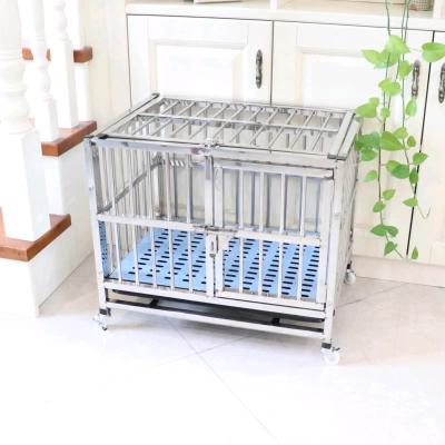 China Breathable Dog Cage Stainless Steel Small Medium Large Dog With Toilet Household Indoor And Outdoor Cage Thick Dog Pet Cage for sale