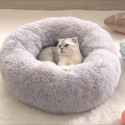 China Warm Pet Supplies Pet Bed Mat Dog Kennel Mat Cat Kennel Plush Round Pet Kennel Dog Bed Winter Warm Pet Bed for sale