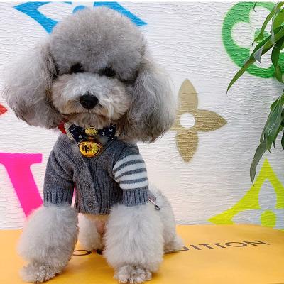 China Puppy Cat Viable Cat Cardigan Sweater Autumn Winter Sweater Dog Clothes Small Dog Teddy Bear Clothes for sale