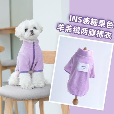 China Sustainable Dog Candy Color Lamb Down Coat Pet Cat Pomeranian Teddy York Summer Autumn Winter Biped Padded Pet Clothes for sale