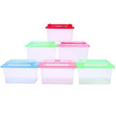 China Wholesale Viable Small Goldfish Plastic Bowl Portable Pet Hamster Lifting Box Pet Carrier Lifting Turtle Box Aquarium for sale