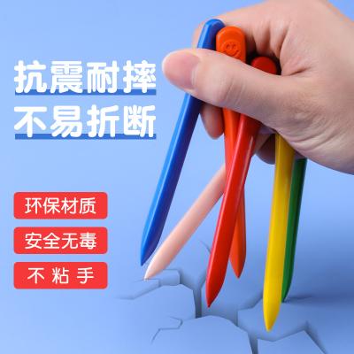 China 24/36 Triangle Hand Kindergarten Oil Painting Stick Safety Modern Children's Pencil Wax Erasable Pen Plastic Color Non Dirty for sale