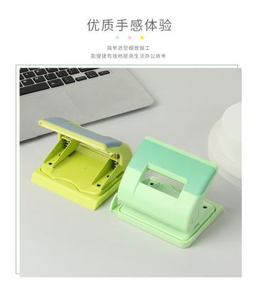 China Color Macaron Loose-Leaf Punch Hole Lightening Modern Double Handwork With Measuring Scale Round Hole Color Punch for sale