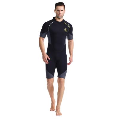 China Waterproof 1.5mm short-sleeve men's short-sleeve one-piece wetsuit warm surfing thickened thickened snorkeling swimsuit medium size for sale