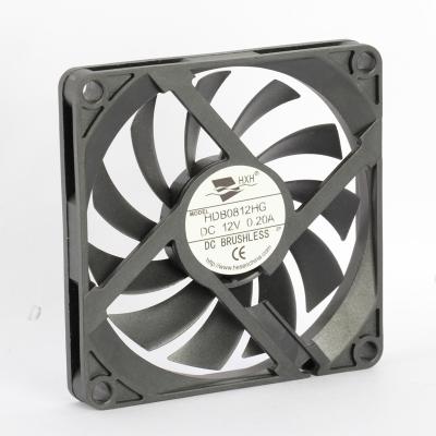 China Ultra Thin Machinery Repair Shops DC 12v Brushless Fan 8cm 80x80x10mm for sale