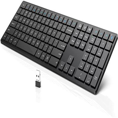 China Anti-Ghosting Wireless Keyboard, 2.4G Slim Computer Keyboard, Full Size Ergonimic Keyboard with Number Pad for Laptop, Computer, Desk for sale