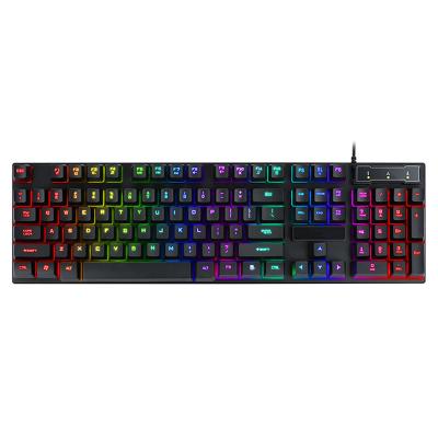 China Cool Wholesale Mechanical Gaming Keyboard Gaming RK104 Backlit Mechanical Keyboard Wired Usb RGB Blacklight Keyboard For Amazon for sale