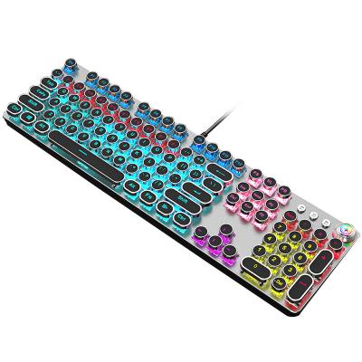 China Gaming mechanical keyboard wholesales usb wired keyboards multimedia button for panel desktop punk gaming laptop metal keyboard teclado mecanico mecanico for sale