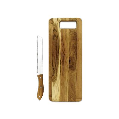 China Viable hot selling high quality s/s kitchen knife set with teak wood handle wooden cutting board for sale