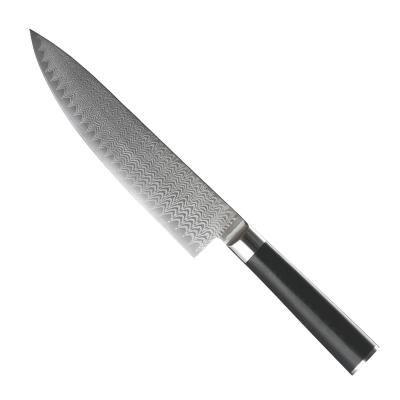 China Viable Hot Selling High Quality Chef's Kitchen Steel Damascus Knife With Pakka Wood Color Wooden Handle for sale