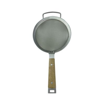 China Viable Kitchen Multifunctional Kitchen Tool Sieve Spoon With Acacia Wood Handle for sale