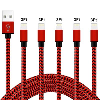 China Thicker Wire + Copper+Durable+Flexible+Tangle Free Shipping 2019 Free Shipping USB Charging Cables 2in1 Cable Charger Data Tie For iPhone Charging Cable 3ft/1m for sale