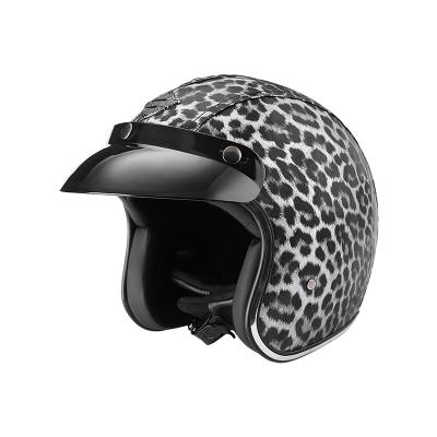 China ABS manufacturers wholesale new high safety leopard print motorcycle helmets for sale