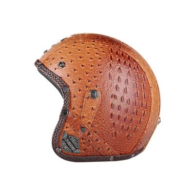 China ABS manufacturers wholesale retro men and women half-crocodile helmets high safety with the same four seasons motorcycle helmets for sale