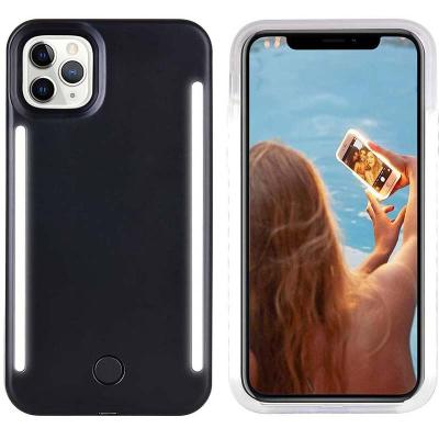 China Service & Fanshion Single Hot Sale In Amazon Dual LED Flashlight Selfie Mobile Phone Handy Cases For Phone X For Phone 11 for sale