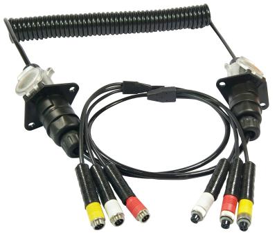 China CCTV Camera 4 Pin Video And Trailer Audio Cable With 3 Input Connector Trailer Audio Video Cable for sale