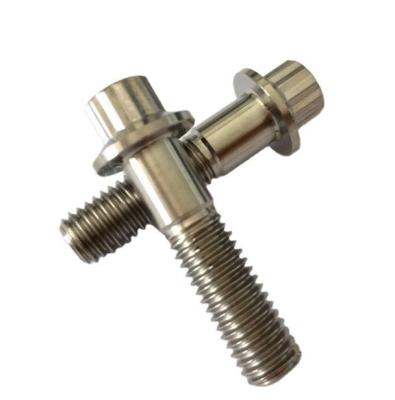 China Natural Finish GR5 Grade Titanium Bolt M8 x1.25x 32MM 12 Point Flange Bolt for Chemical Plants for sale