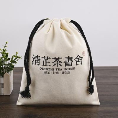 China Custom Logo Good Quality Eco-Friendly Big Capacity Gift Pouch Cotton Durable Drawstring Bag for sale