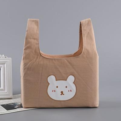 China Eco-Friendly Logo Embroidery Print Cute Plain High Quality Custom Cotton Recycle Canvas Tote Bag for sale