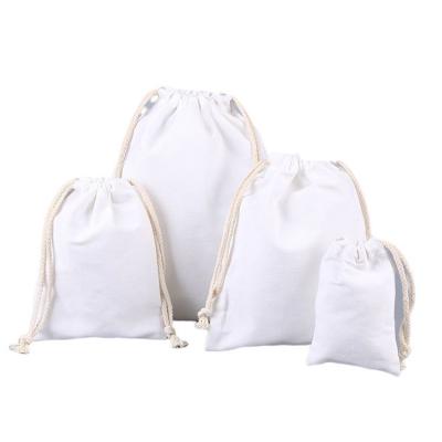 China Wholesale Custom Logo Blank Eco-Friendly Cotton Gift Recyclable Drawstring Bag from China Manufacturer for sale