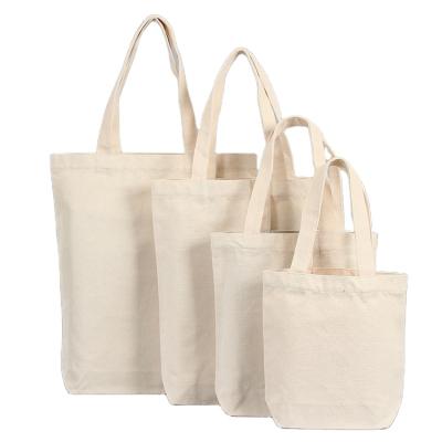 China Fashion Eco-Friendly Luxury Soft Plain White Reusable Cotton Shopping Organic Canvas Tote Bag for sale