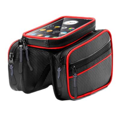 China Waterproof 4 Types Bike Bags Front Mountain Bike Cycling Pannier Touch Screen Phone Bag for sale