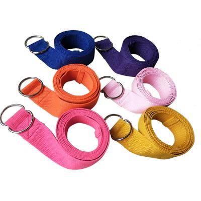 China Custom Made High Quality Adjustable Buckles Strap Fitness Stretch Durable Yoga Tension Belt Eco-Friendly For Workout for sale