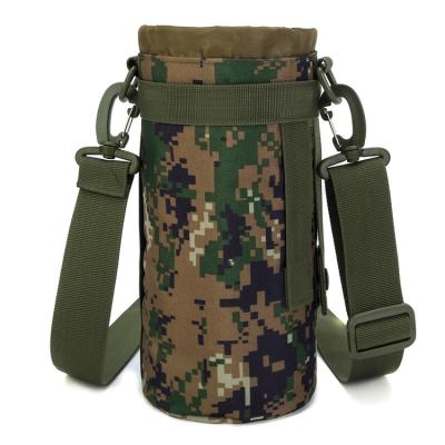 China Fashion Travel Outdoor Camping Cycling Hiking Canvas Bottle Pocket Tactical Style Camouflage Sports Bottle Bag New for sale