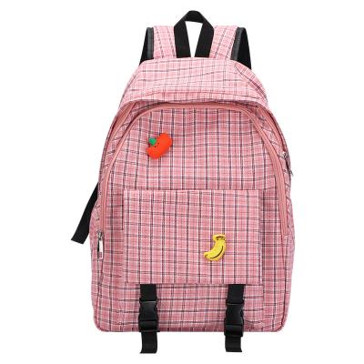 China Good Quality Waterproof Journal Used Reuse Customize Logo Popular Plaid Teenage Children Student Kids Rucksack Backpack for sale