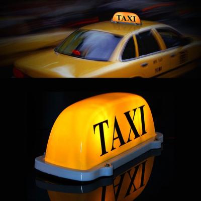 China Simple And Easy Use White Taxi Top Light PP Material LED Taxi Light for sale